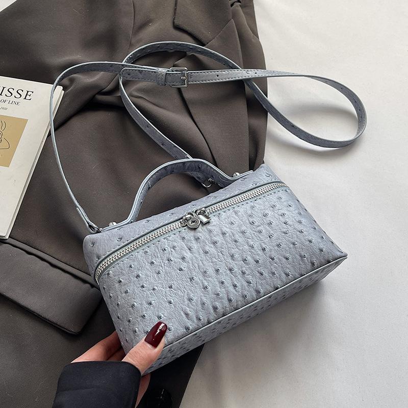 

Trendy new products personalized ostrich pattern portable small square bag women s fashion commuting versatile foreign style advanced sense messenger