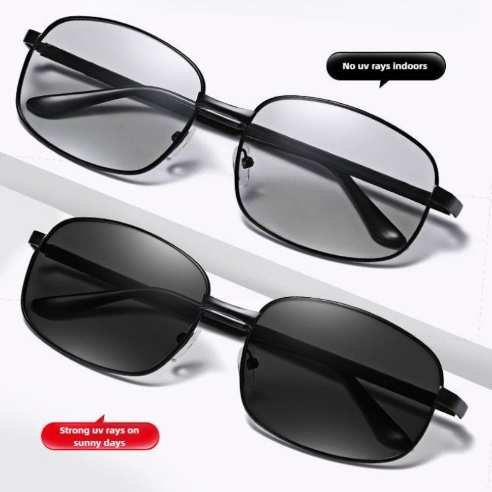 Polarized Folding Sunglasses for Men's Driving Day and Night Dual-purpose Square Driving Color Changing Sunglasses