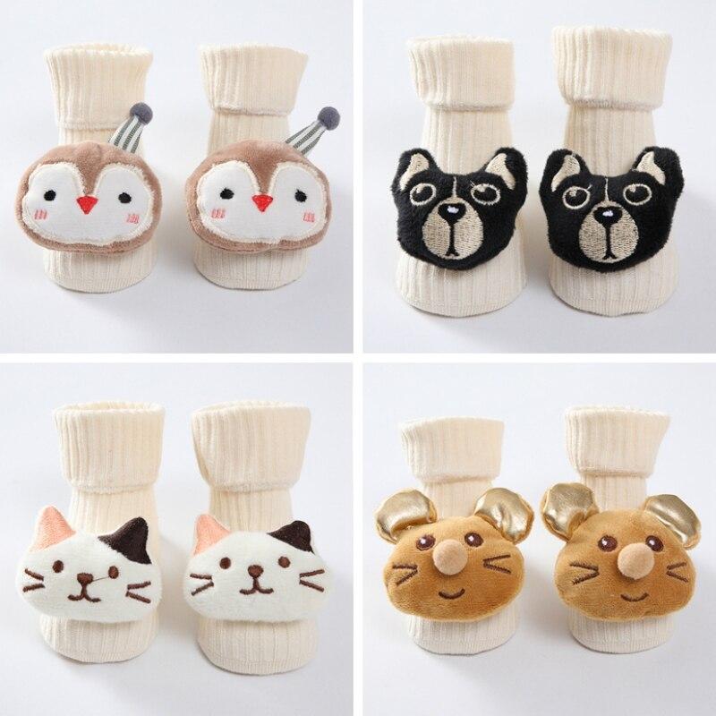 0-1Y Neugeborenen Baby Mädchen Jungen Baumwolle Socken Infant Cartoon Tiere Socken Anti-slip Mittel Rohr Boden Socken