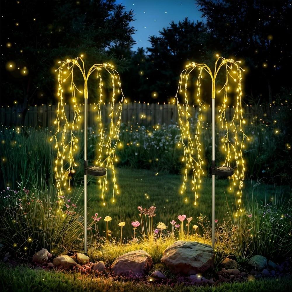 120LED Willow Tree Lamp 8 Lighting Modes String Light Decorative Pathway Flowers Lights  Garden