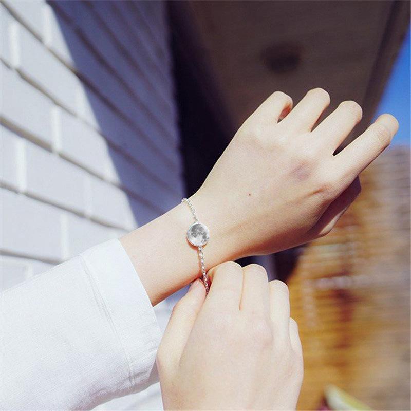 Glowing Solar Unique System Bracelet Fashionable Handcrafted Leather Moon Jewelry