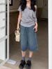 Women's New Tang Wide-Leg Seven-Point Jeans - Summer 2026 Relaxed Straight-Leg Style
