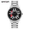 Sanda Meilleure Vente 1088 Montre pour Adolescent: Personnalisé, Cadran Rotatif 3D, Tendance, Quartz Étanche.