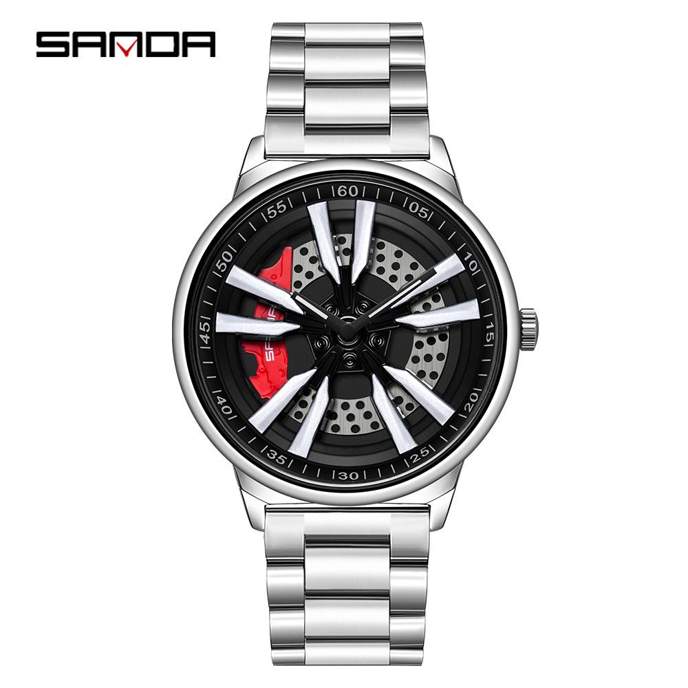 Sanda Meilleure Vente 1088 Montre pour Adolescent: Personnalisé, Cadran Rotatif 3D, Tendance, Quartz Étanche.