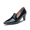FOREADA Women Pumps Pointed Toe Thick High Heels Concise Design Ladies Fashion Shoes Spring Autumn Black 45