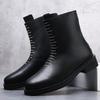 New Arrival High Top Shoes Classic Leathe Fashion Ankle Boots Outdoor Mens Mid-Calf Boots Non-Slip Male Motorcycle Boots Botas
