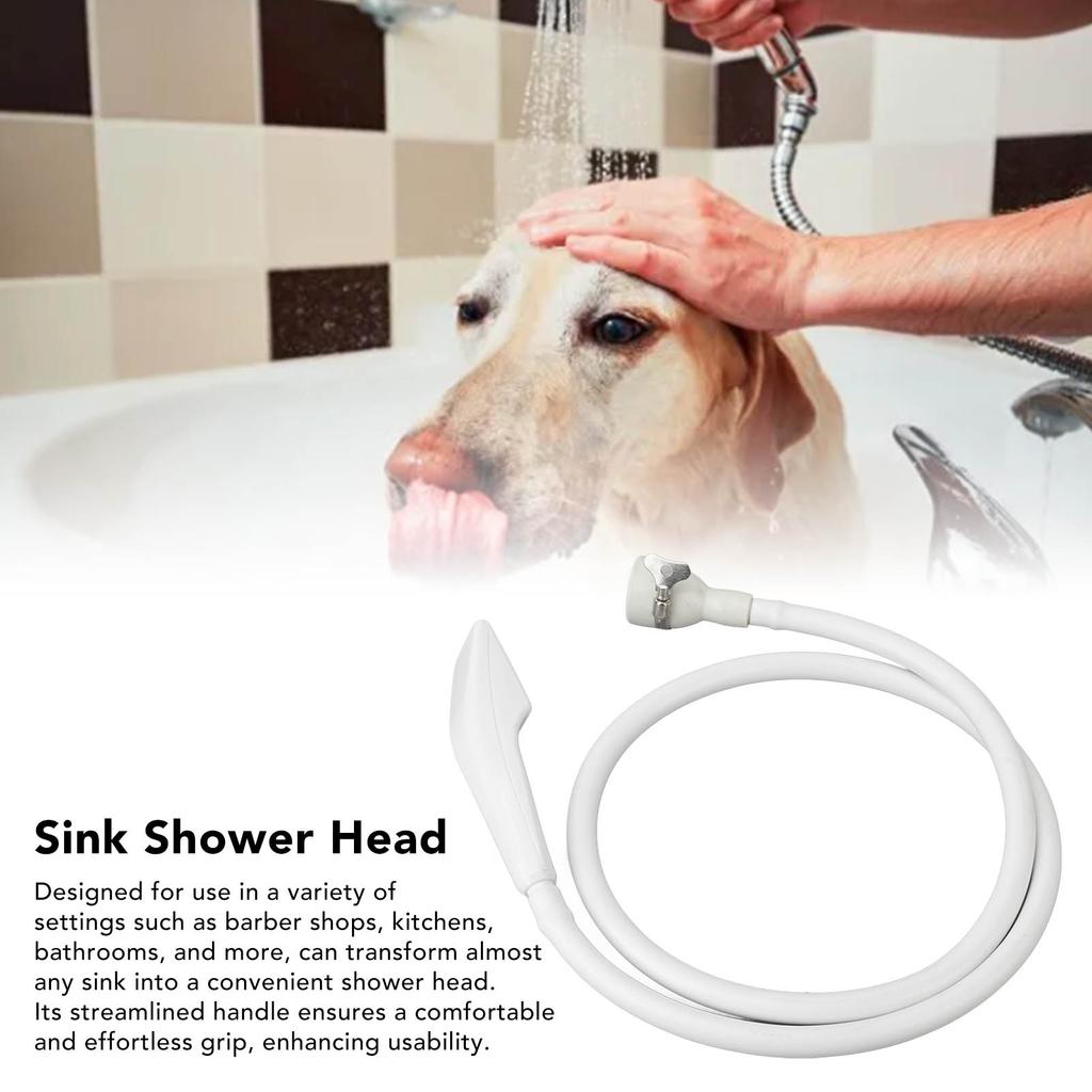 Hair Salon Handheld Shampoo Sprayer Sink Faucet Shower Head with Hose for Bathing Baby Pets 4.9ft