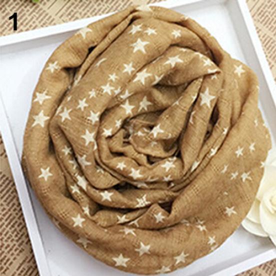 Girl's Kids Star Pentagram Warm Shawl Autumn Winter Gift Wraps Stole Soft Scarf