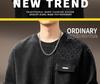 High-End Retro Jacquard Patchwork Raglan Sleeve Men's Sweatshirt - Autumn Heavyweight Trendy Round Neck Casual Top