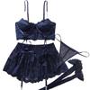 Sexy European and American Supply Sexy Fun Chain Splicing Lace Fun Underwear Set