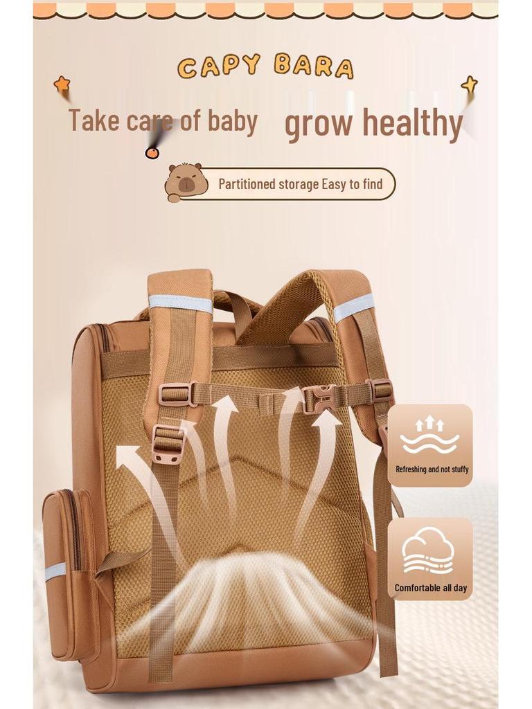 New Capybara Backpack for Boys & Girls, Grades 1-3: Large Capacity, Cute Design