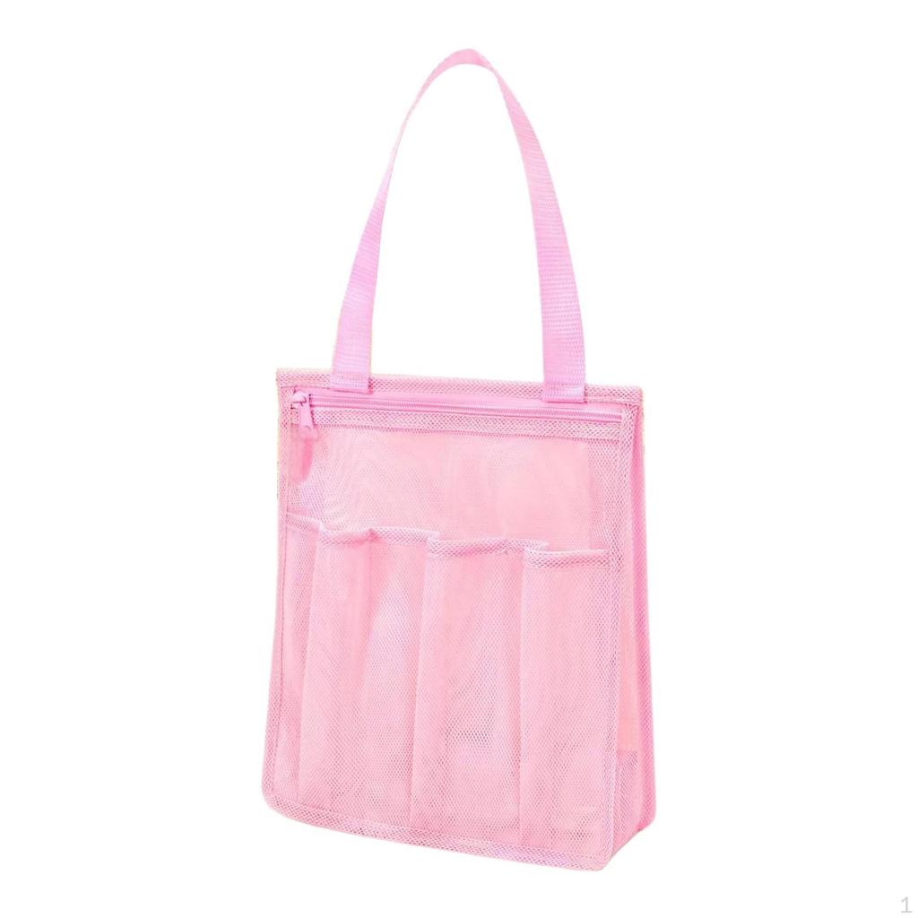 Compact Mesh Shower Tote Bag 10x3.5x12.01" for College Dorms and Camps