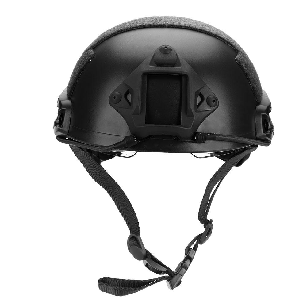 SCHNELL Leichter Schienenhelm Schutzbrillen Version MH Taktisch für CS Radfahren (Schwarz)