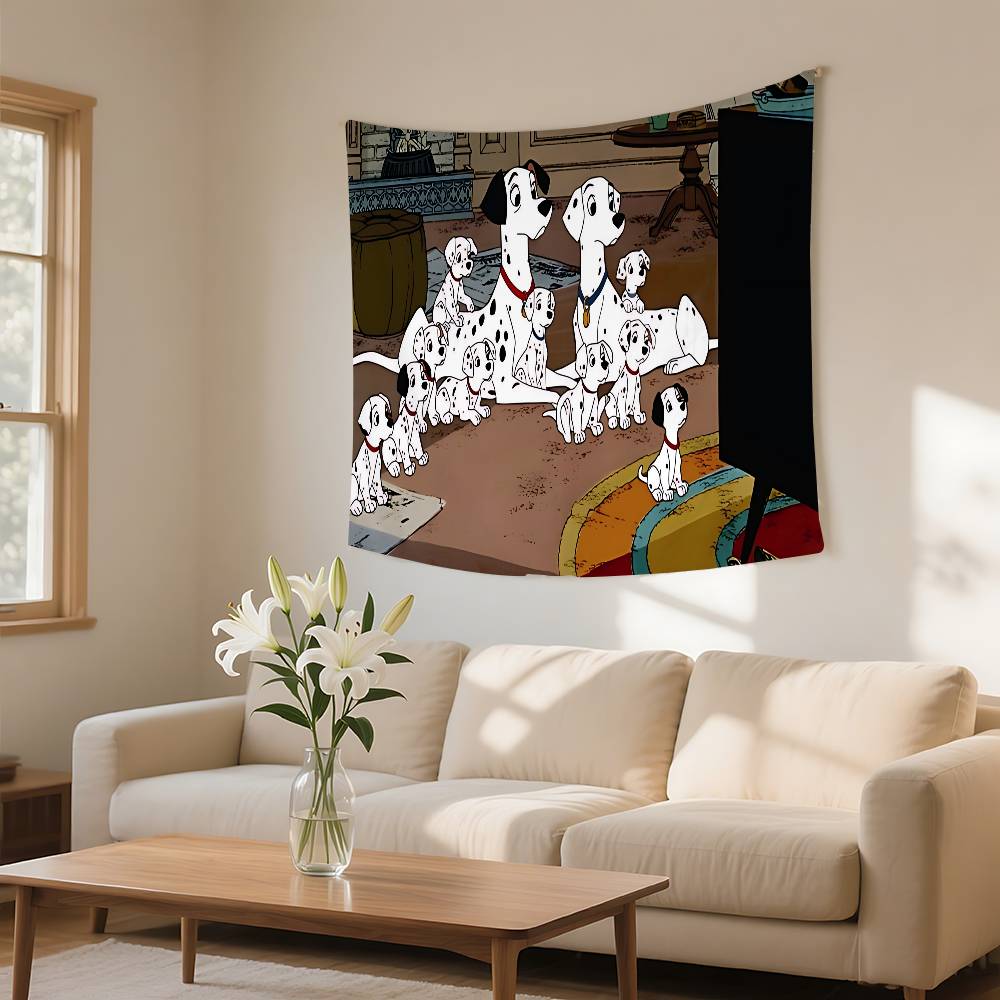 Classic Cartoon101DdalmatiansS Cute Tapestry Wall Hanging Tapestry Art Deco Blanket Curtain Hanging At Home Bedroom Living
