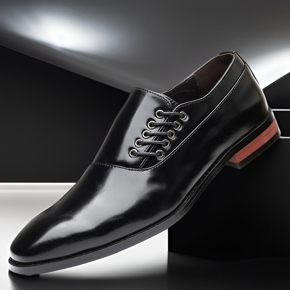 

2025 new British men s fashion trend single shoes business casual leather shoes Japanese square head large size men s shoes 48