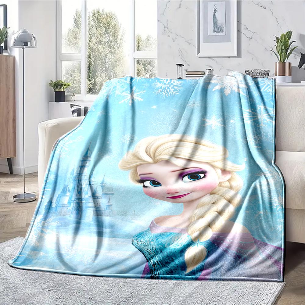 Elsa Theme Printed Blanket - Perfect for Couch, Bed, Travel & Outdoor Use | Machine Washable, Cozy & Durable.
