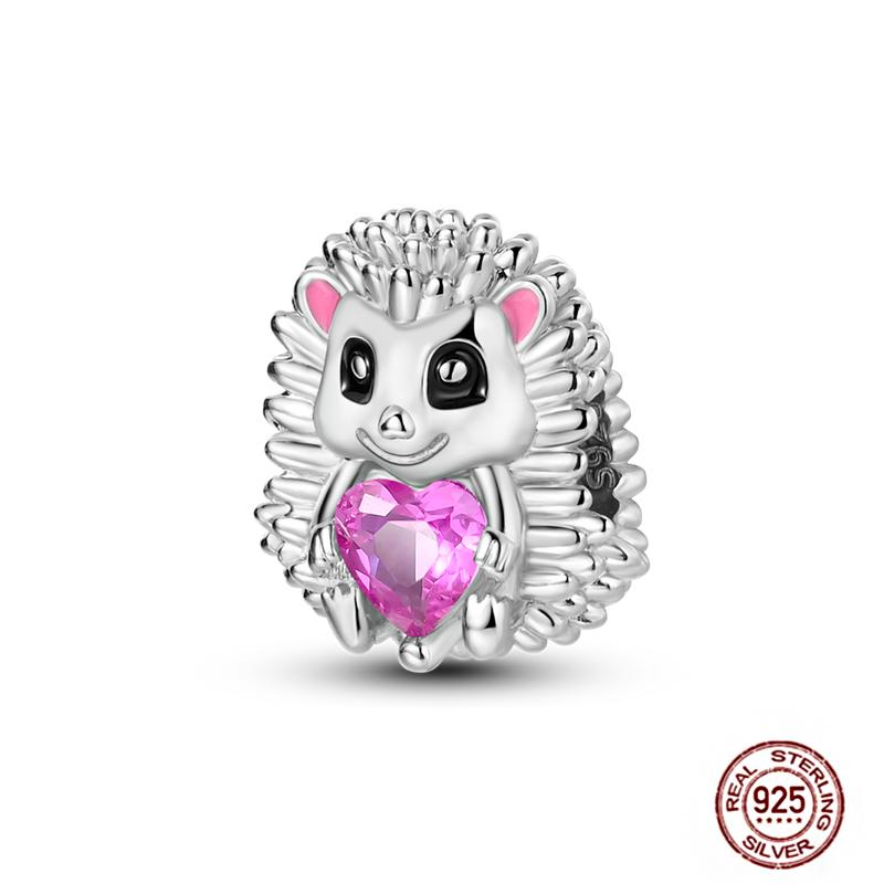 Fit Original Pendant Animal Charmscopper Pink Heart Pet Cat Dog Blue Owl Squirrel Beads Bracelet Women Diy Birthday Jewelry