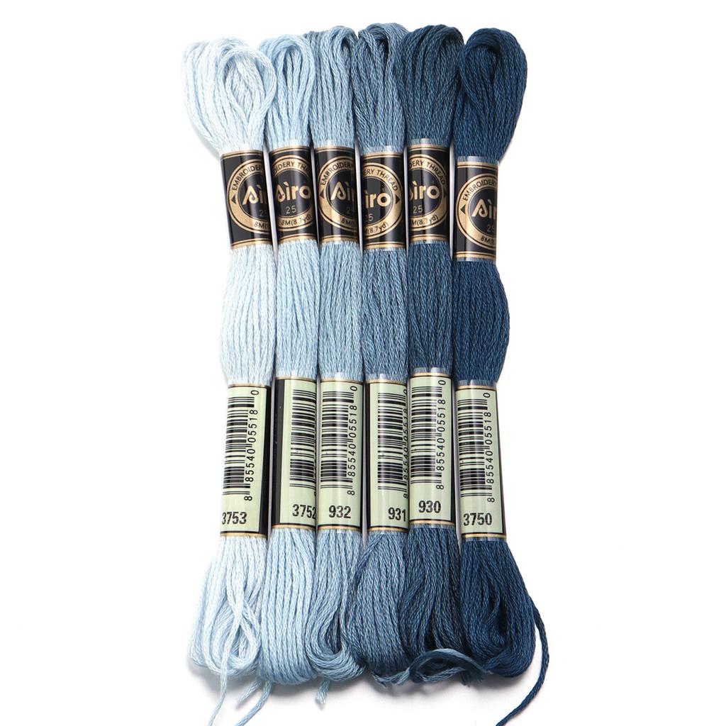 6pcs/lot Colorful Cross Stitch Threads Polyester Embroidery Threads DIY Hand Sewing Knitting Embroidery Supplies Accessories