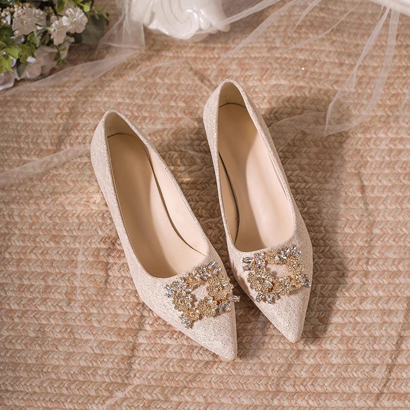 2026 New Fashion  Women's Elegant Black Mid Block Heels Pumps with Crystal Rhinestone Pointed Toe Dress Shoes
