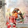 DIY Festive Glass Ornaments Christmas Bird Static Window Clings, PVC Waterproof Decals with Santa Hat And Stickers for Balcony Gift Box, Removable