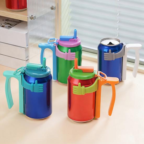 Soda Can Holders Cup Sleeves with 5 Suction Cups Reusable Beverage Can Lid Waterproof Drink Can Covers for Home Bar Outdoor Use