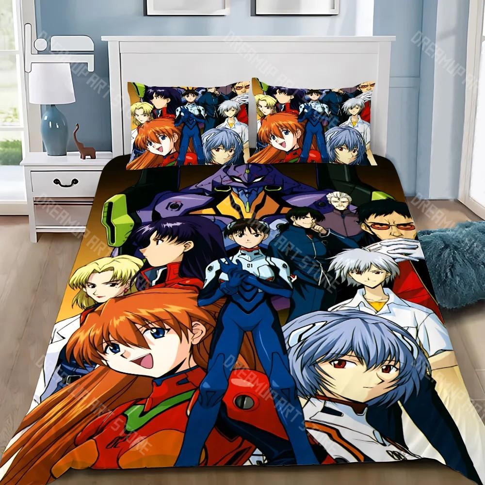 3D Print Anime E-evangelion V-eva A-genesis Duvet Cover Pillowcase Bedding Set Adult Boy Girl Bedroom Decoration Children Single