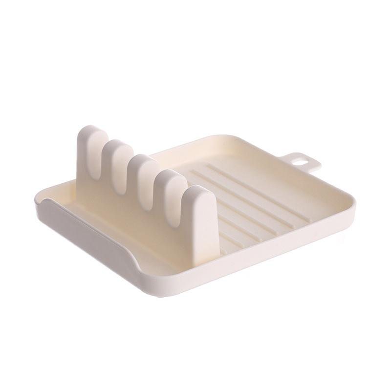 Kitchen Spoon Holders Fork Spatula Rack Shelf Organizer Plastic Chopsticks Holder Non-slip Spoons Pad