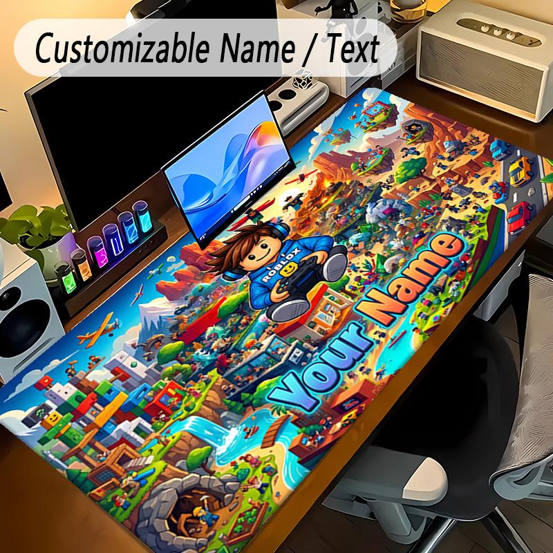 Large Mouse PadRoblox Custom Name Text Personalized Desk Mat Non Slip Gaming Pad