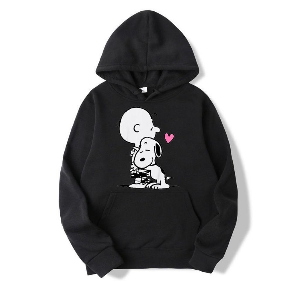 Peanuts Snoopy Kapüşonlular Sweatshirtler Günlük Kapüşonlu Kadın Giyim Dış Giyim Bluz Üstler Eğlenceli Sokak Giyim Grafik Kapüşonlular