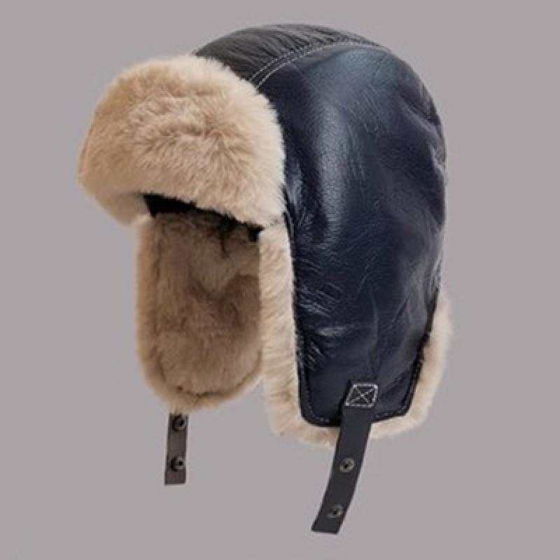 Winter Warme Kunstleder Fliegermütze Mit Fleecefutter Unisex Gehörschutzmütze Skifahren Radfahren Outdoor