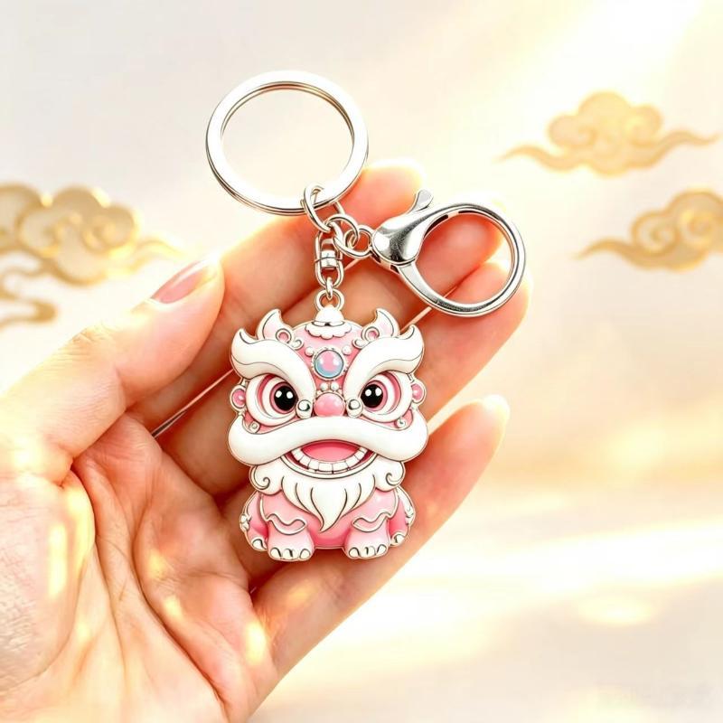 Enamel Luxury Keychain High-End Metal Pendant Bag Charm Blessing Charm