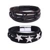 Men's Versatile Multi-layer Woven Leather Bracelet with Pentagram Design