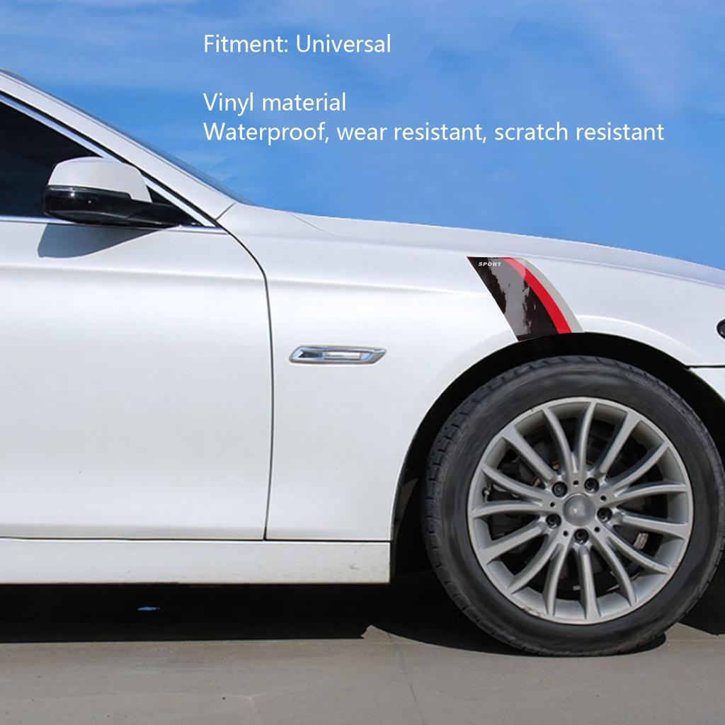 2pcs Car Body Sticker Sports 3 Colors Waterproof Decorative Stripe Decals for Vehicles