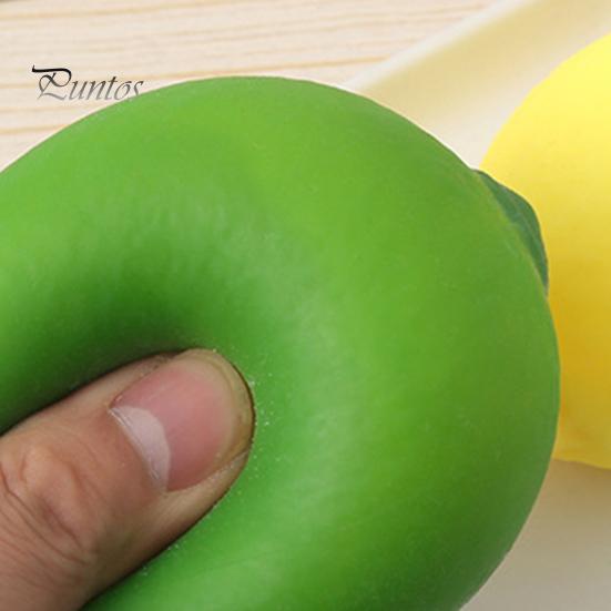 Sensory Stress Ball Relief Simulated Lemon Toy Decompression Yellow Green Squeeze Anti-anxiety Simulation Fruit Fidget Soft
