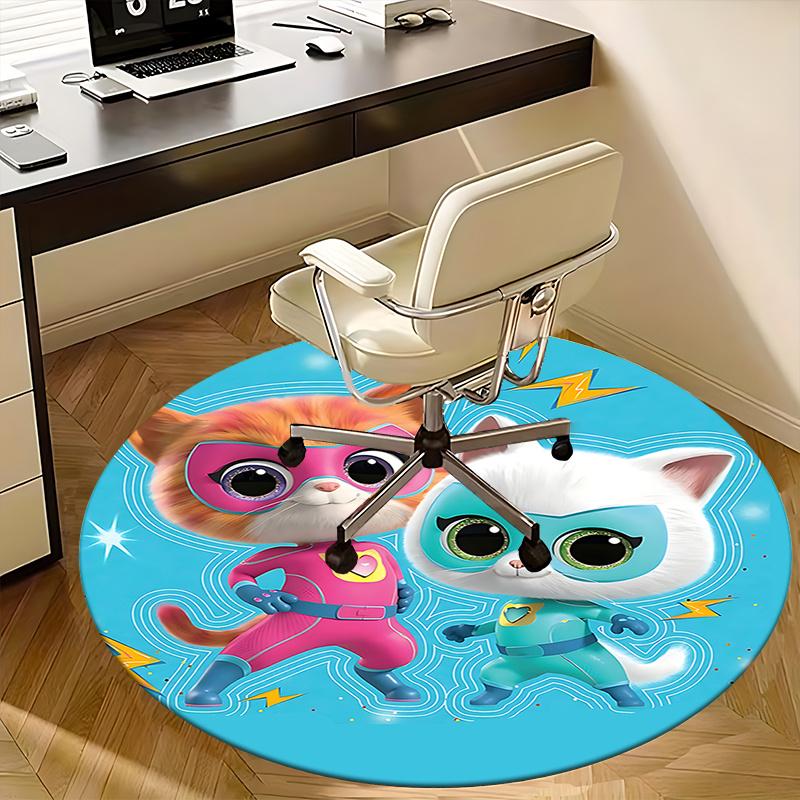 Superhero Cats Chair Mat - Round Carpet for Home Decor, Office, Living Room