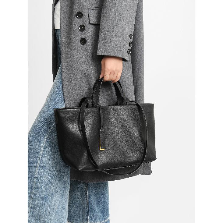 New Genuine Leather Ladies' Bags Underarm Shoulder Cowhide Tote Bag Niche Crossbody Retro Soft Leather Large Capacity Bag