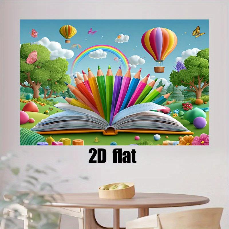 2D plane, 1 piece 2D plane banner "Vibrant and creative background for Children's Day, Reading Day and Birthday Party"