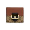 Canvas Leather Card Holder , Wallet Small Women's Khaki Brown (Unisex) Wallets CF472 IME7V