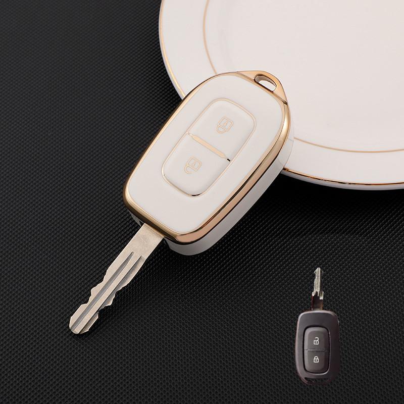 2 düğme TPU Araba Uzaktan Anahtar Fob Kapak Kılıf Renault Kwid Trafik Sembolü Dacia Sandero Logan Duster 2016 2017 2018 Kabuk