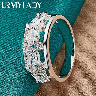 Inel oval zirconiu din argint 925 7-10# pentru femei Bijuterii cu farmec de modă MR007
