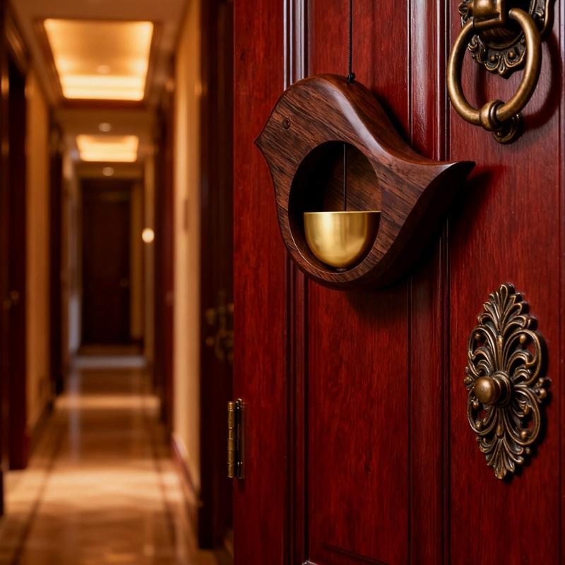 Decorative Wooden Bird Shape Magnetic Doorbell Metal Shopkeepers Bells for Refrigerator Entrance Wall Store Door Chimes