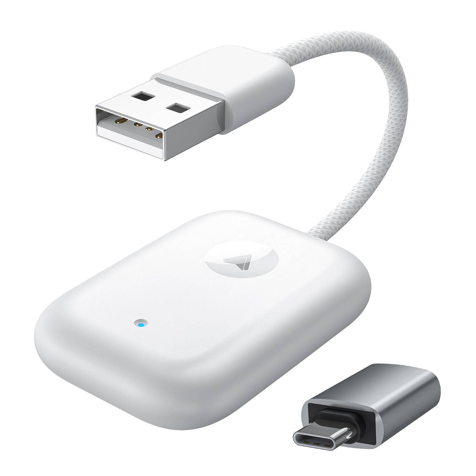 

643 Car Wireless Android Auto Adapter for Android Phones Upgrade Wired to Wireless Silver