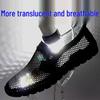 Men's Breathable Soft Leather Mesh Slip-on Shoes for Summer