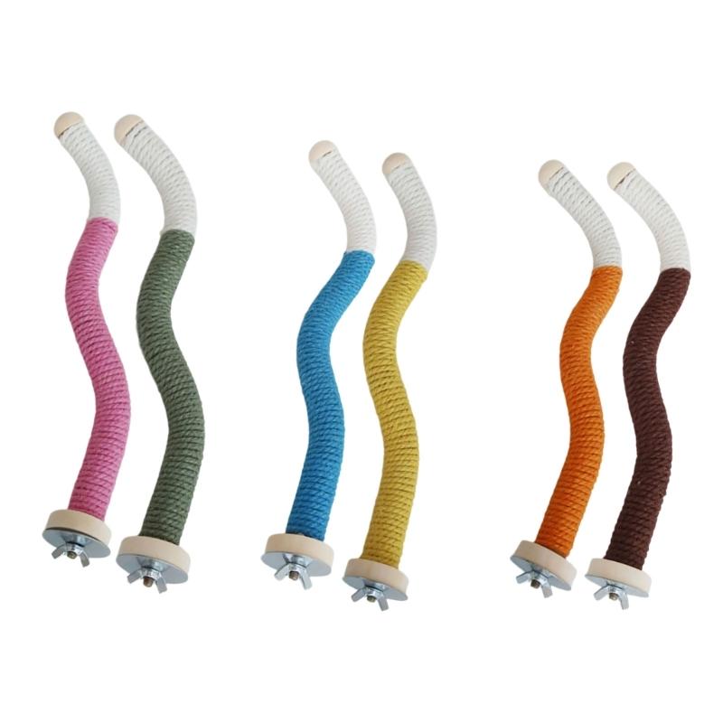 2er-Pack Papageien Sitzstangen Krallen Schleifen Flexibler Haustier Vogel Sitzstock für Nymphensittiche, Kakadus, Loris, Aras