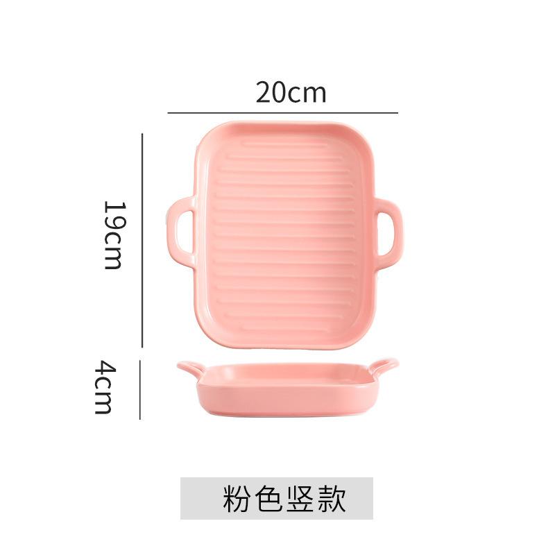 Straight Hair Rectangular Amphora Oven Baking Pan Baking Western Food Creative Large Size Ceramic Household Fish Plate Dish Plate