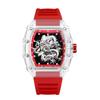 Domineering High-Value Fashion Trend Luminous Waterproof Wine Barrel-Shaped Men'S Watch Silver Dragon