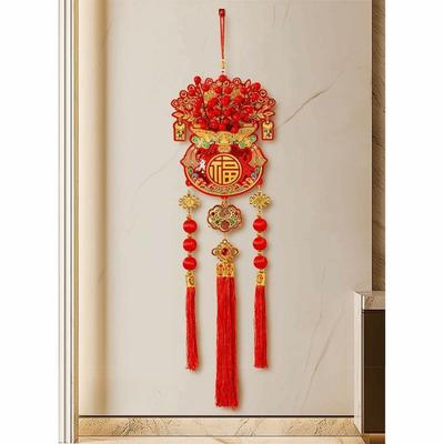 Glückssackform Chinesische Neujahrsdekoration Traditionelles Design Dreidimensionale Frühlingsfestanhänger Glitzernde Pailletten