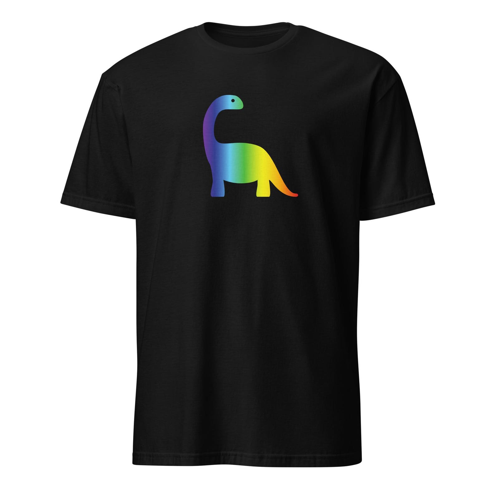 Rainbow Brontosaurus T-Shirt, Minimalist Pride Dinosaur Tee XL