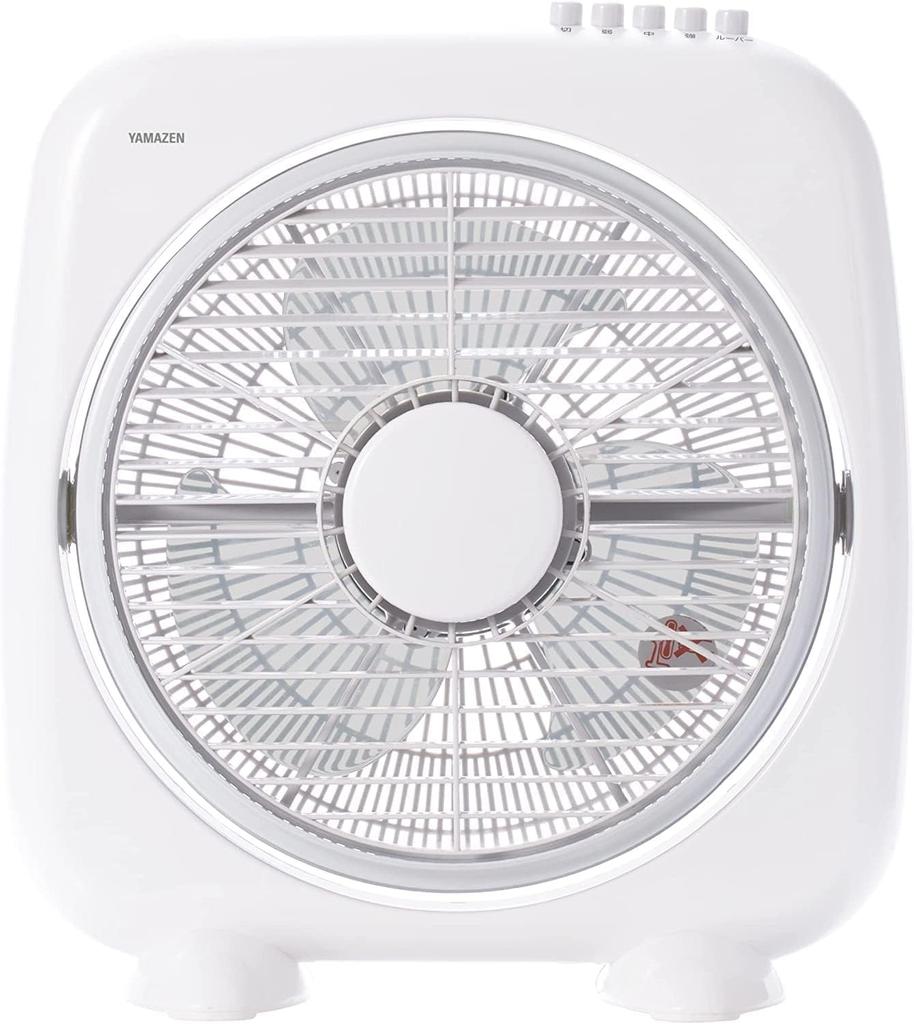 Electric push button airflow rotating airflow white [Yamazen] fan, 25cm, floor-standing, box-type, switch, 3-level adjustment, louver, YBS-B2510(W)