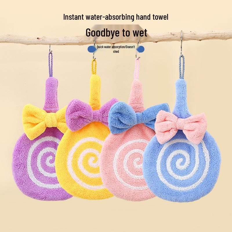Cute Cartoon Hanging Hand Towel - Absorbent, Thickened Bathroom or Kitchen Dishcloth